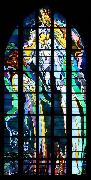 Stanislaw Wyspianski Stained glass window in Franciscan Church, designed by Wyspiaeski oil painting reproduction